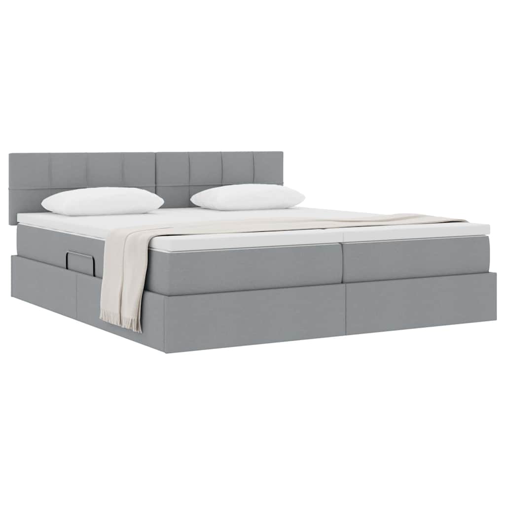vidaXL Κρεβάτι Αποθήκης Ανοιχτό γκρι 180 x 200 cm Τεχνητό Δέρμα