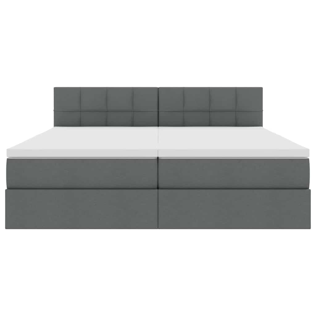 vidaXL Κρεβάτι Αποθήκης Σκούρο Γκρι 200 x 200 cm Τεχνητό Δέρμα