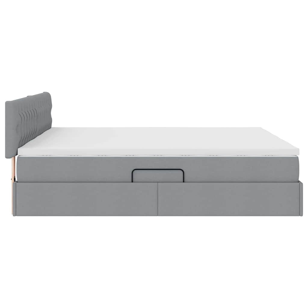 vidaXL Κρεβάτι Αποθήκης Ανοιχτό γκρι 180 x 200 cm Τεχνητό Δέρμα