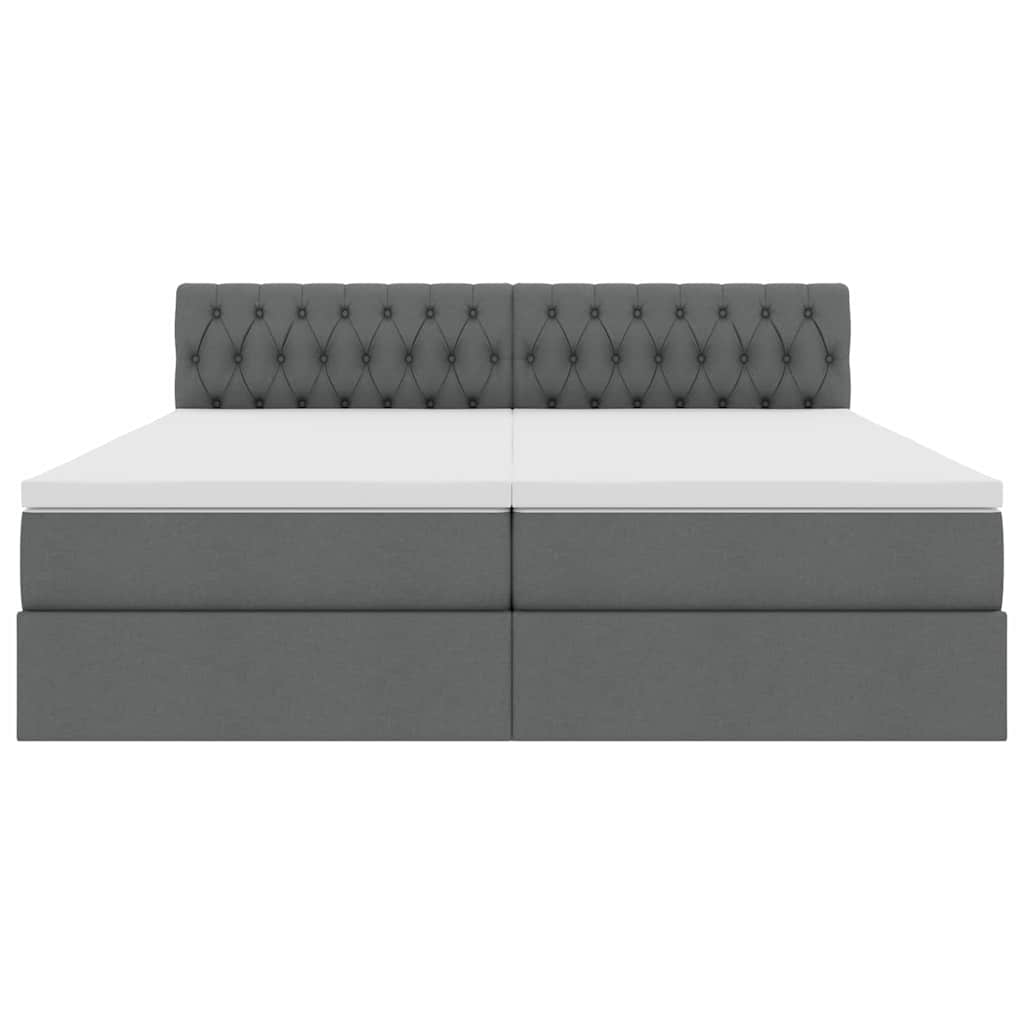 vidaXL Κρεβάτι Αποθήκης Σκούρο Γκρι 180 x 200 cm Τεχνητό Δέρμα