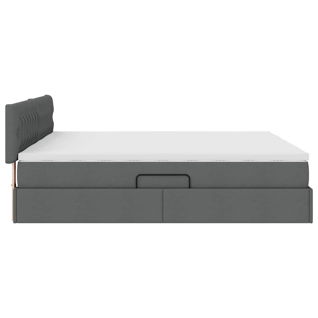 vidaXL Κρεβάτι Αποθήκης Σκούρο Γκρι 180 x 200 cm Τεχνητό Δέρμα