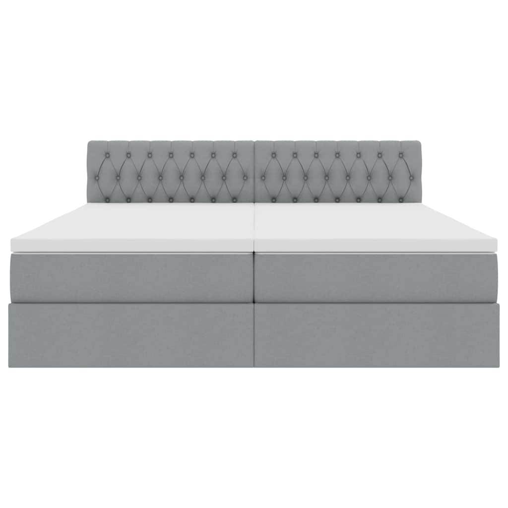 vidaXL Κρεβάτι Αποθήκης Ανοιχτό γκρι 200 x 200 cm Τεχνητό Δέρμα