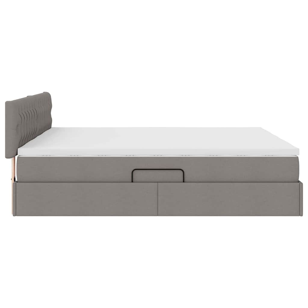 vidaXL Κρεβάτι Αποθήκης με στρώμα Taupe 200 x 200 cm Τεχνητό Δέρμα