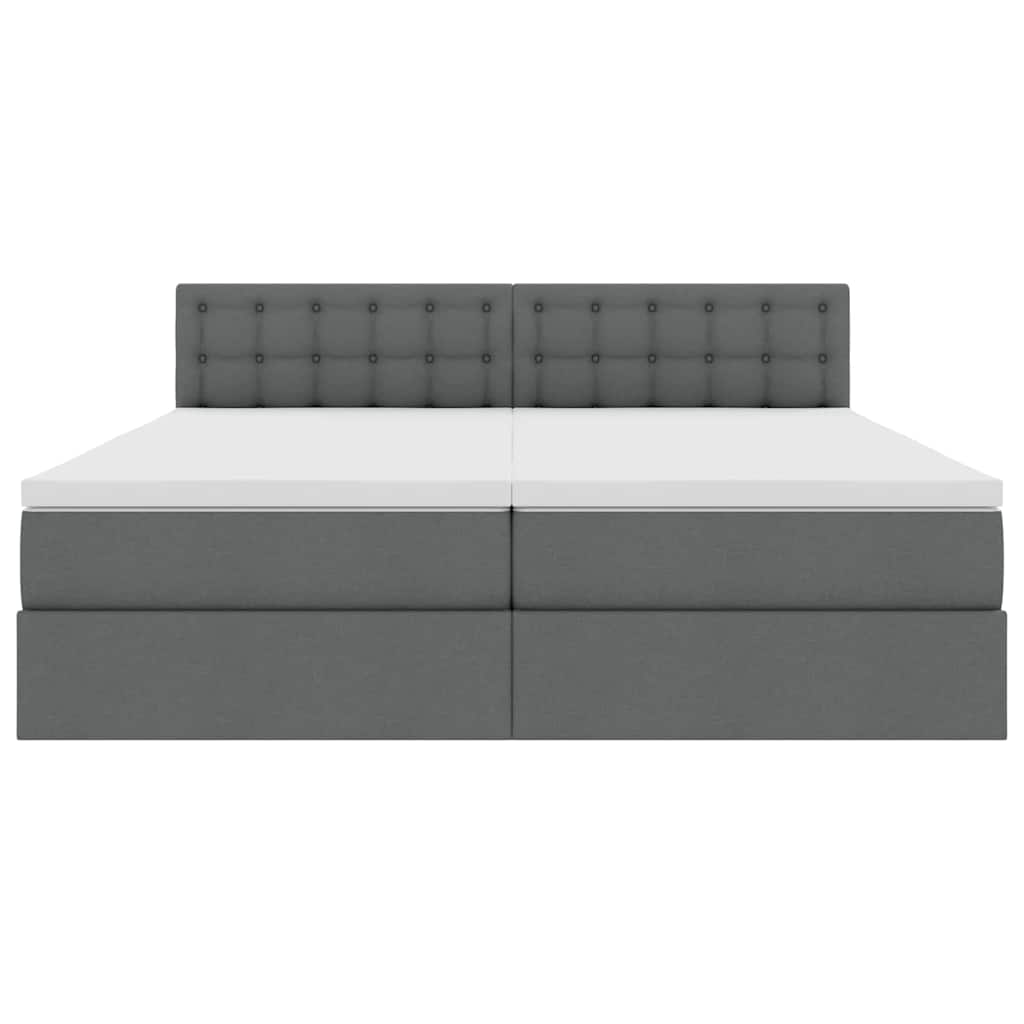 vidaXL Κρεβάτι Αποθήκης Σκούρο Γκρι 180 x 200 cm Τεχνητό Δέρμα