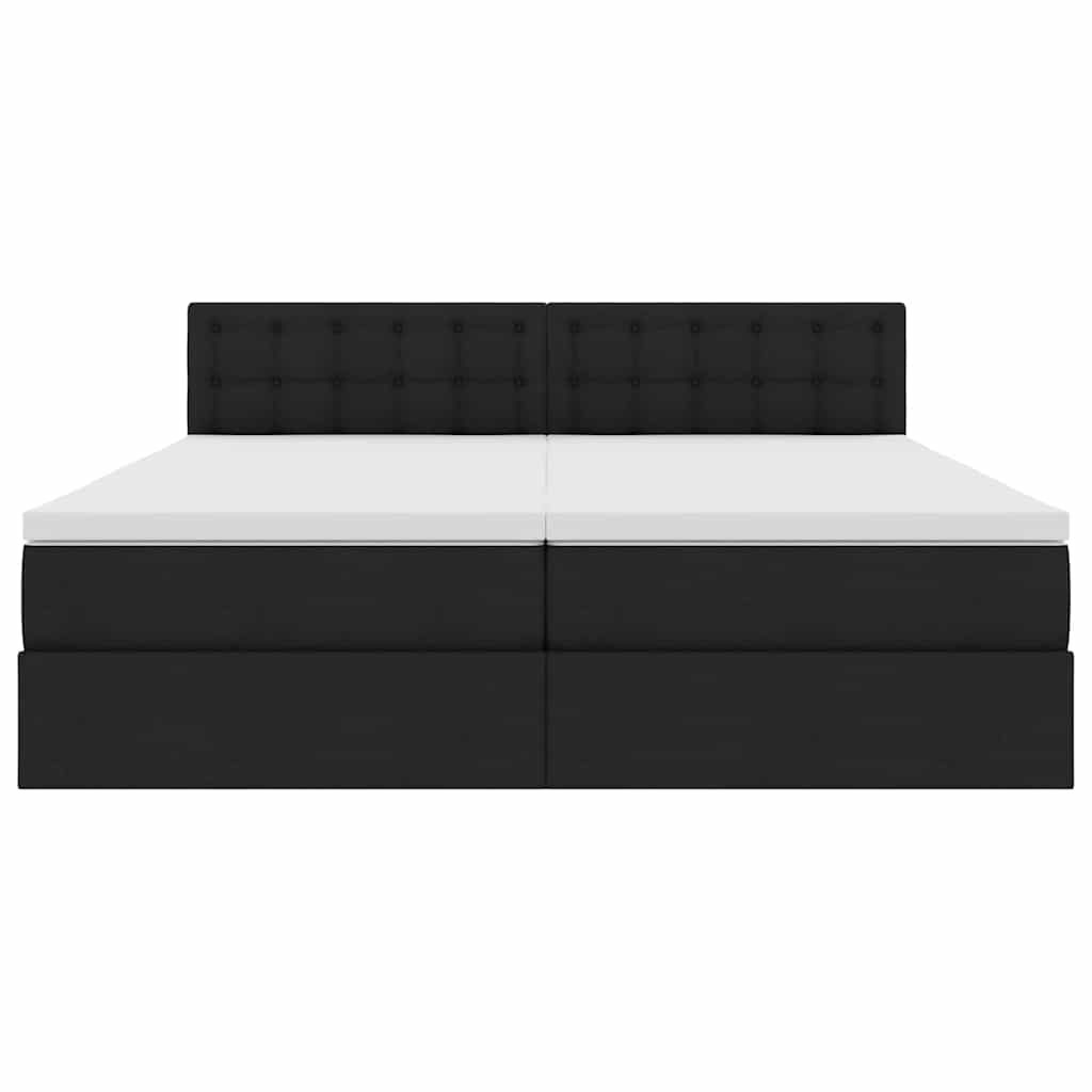 vidaXL Κρεβάτι Αποθήκης με στρώμα Μαύρο 180 x 200 cm Τεχνητό Δέρμα