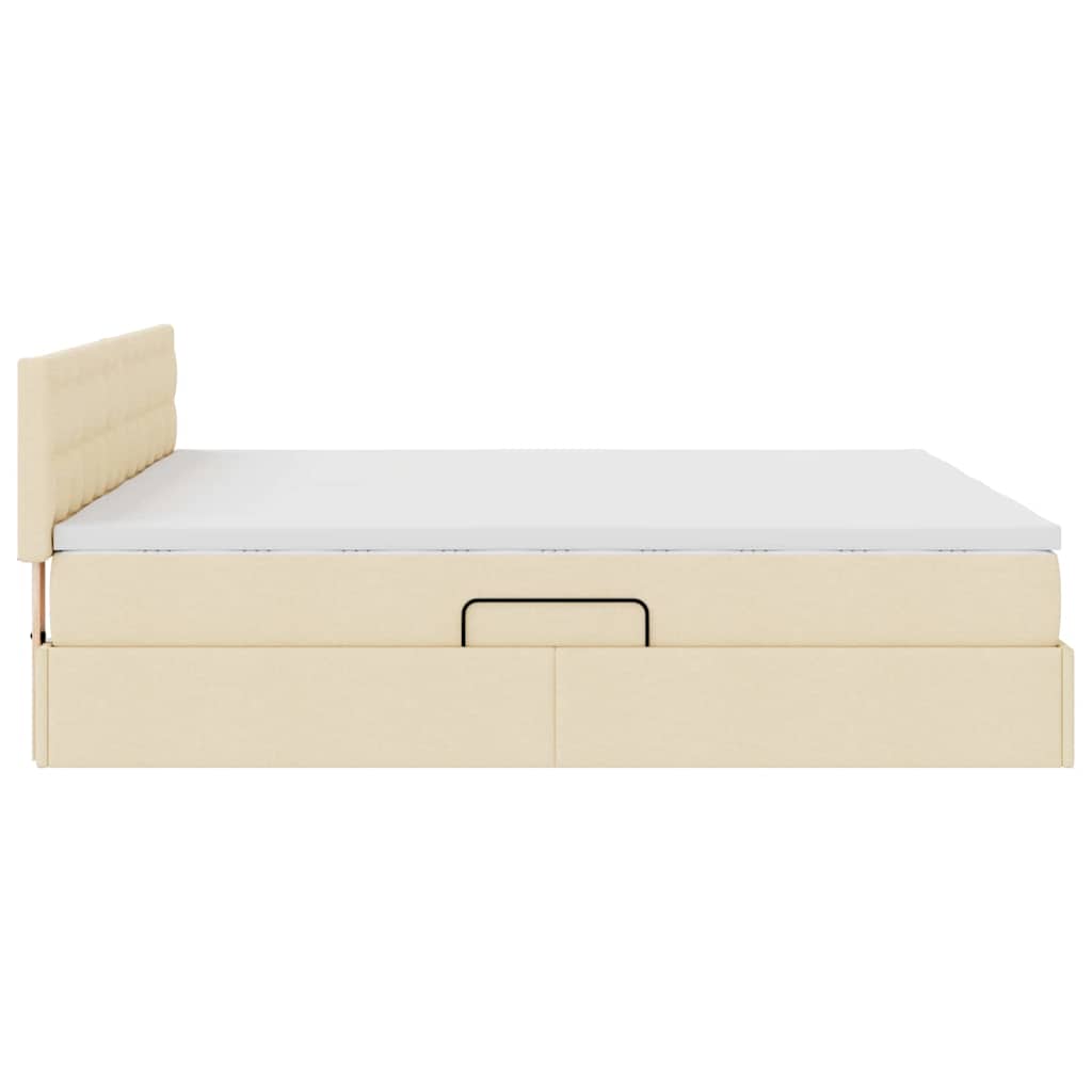 vidaXL Κρεβάτι Αποθήκης με στρώμα Κρέμ 180 x 200 cm Τεχνητό Δέρμα