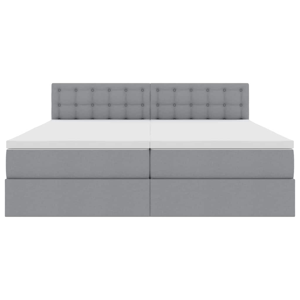 vidaXL Κρεβάτι Αποθήκης Ανοιχτό γκρι 200 x 200 cm Τεχνητό Δέρμα