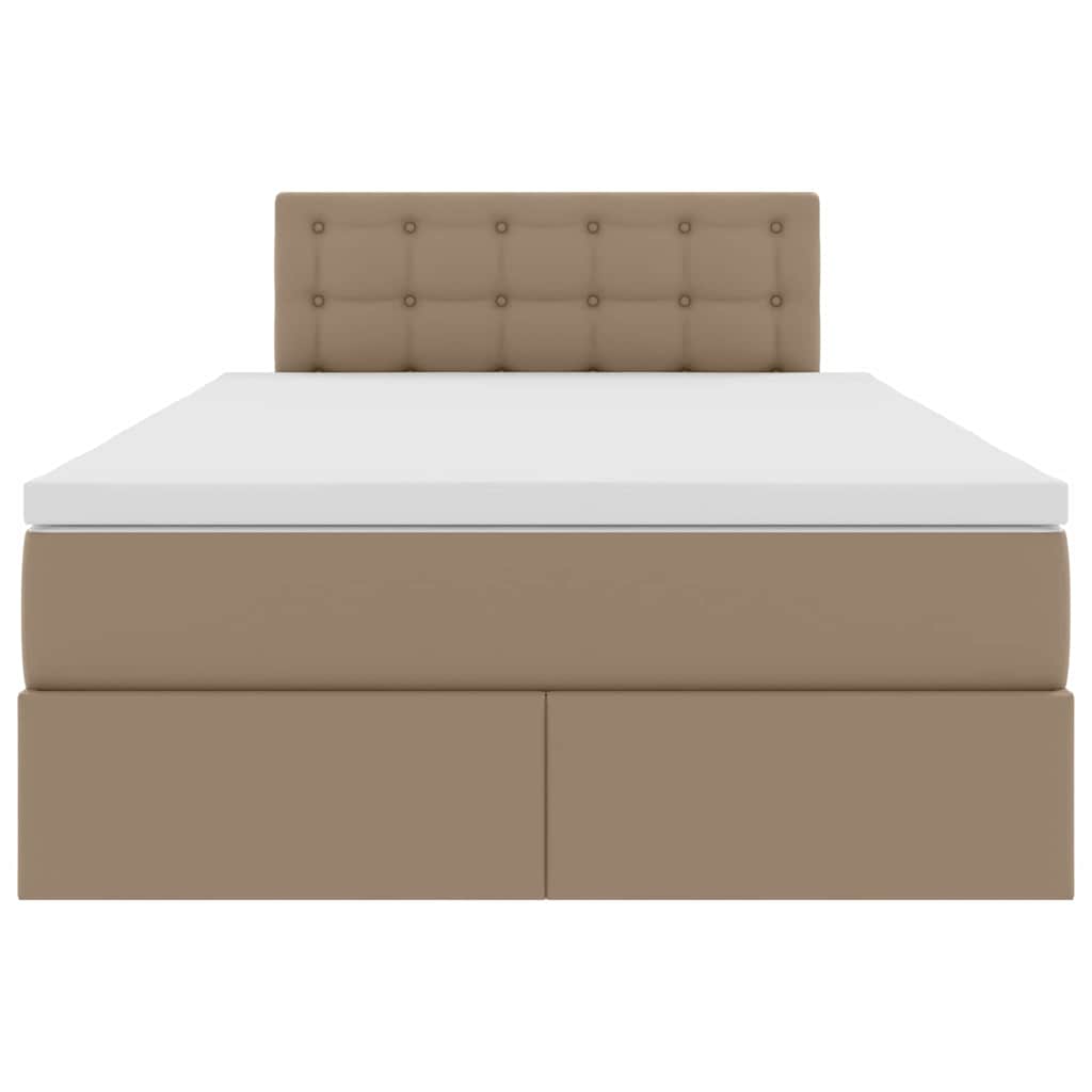 vidaXL Κρεβάτι με αποθηκευτικό χώρο και LED Καπουτσίνο 120 x 200 cm