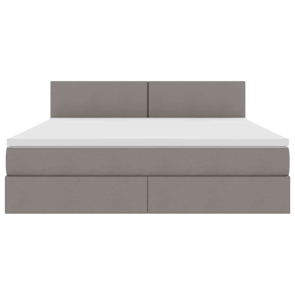 vidaXL LED Κρεβάτι αποθήκευσης με στρώμα Taupe 160 x 200 cm Ύφασμα