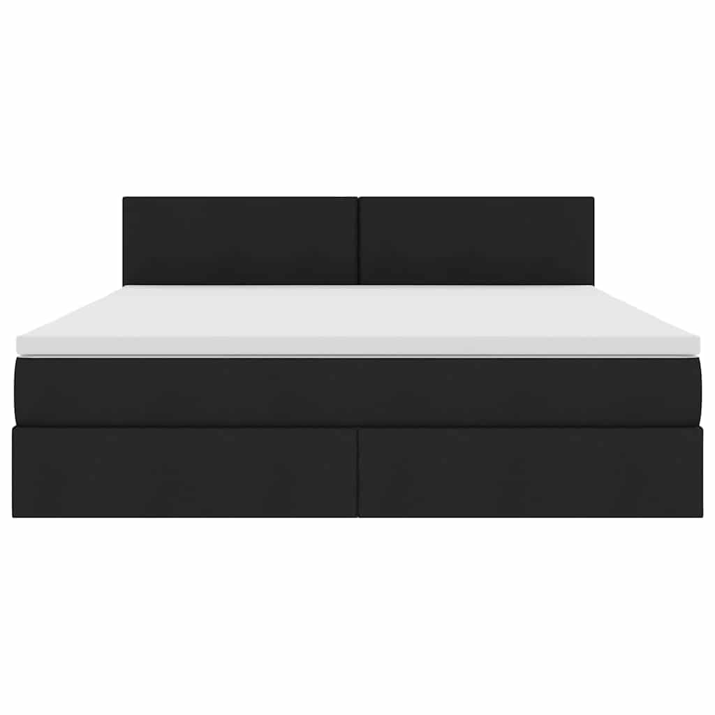 vidaXL LED Κρεβάτι αποθήκευσης με στρώμα Μαύρο 180 x 200 cm Ύφασμα