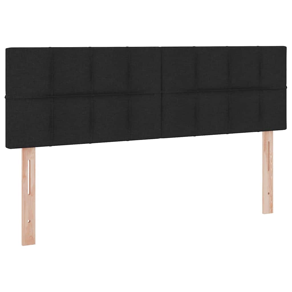 vidaXL LED Κρεβάτι αποθήκευσης με στρώμα Μαύρο 140 x 190 cm Ύφασμα