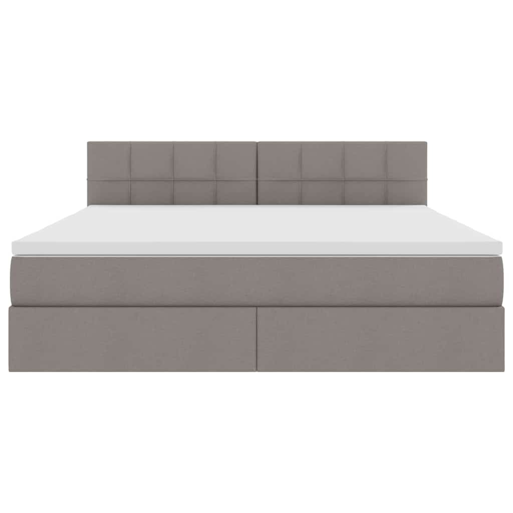 vidaXL LED Κρεβάτι αποθήκευσης με στρώμα Taupe 160 x 200 cm Ύφασμα