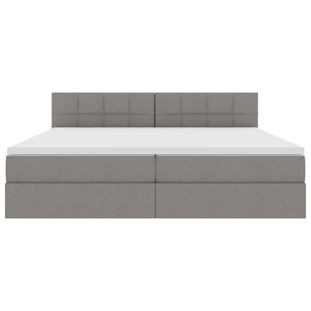 vidaXL LED Κρεβάτι αποθήκευσης με στρώμα Taupe 200 x 200 cm Ύφασμα