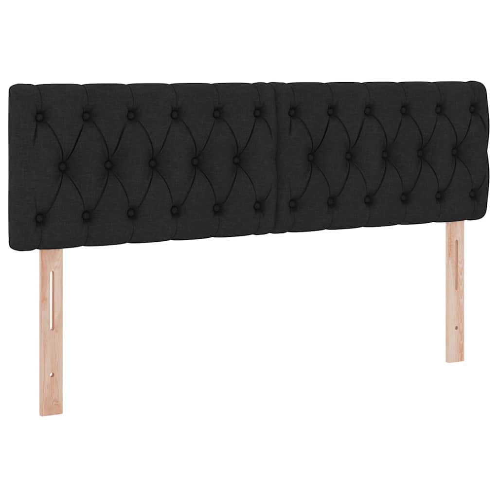 vidaXL LED Κρεβάτι αποθήκευσης με στρώμα Μαύρο 140 x 200 cm Ύφασμα