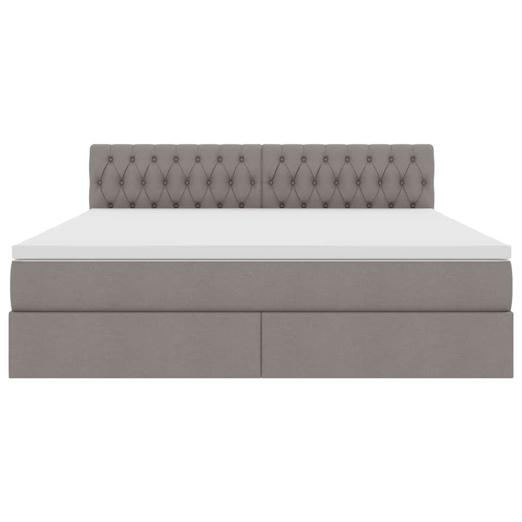 vidaXL LED Κρεβάτι αποθήκευσης με στρώμα Taupe 180 x 200 cm Ύφασμα