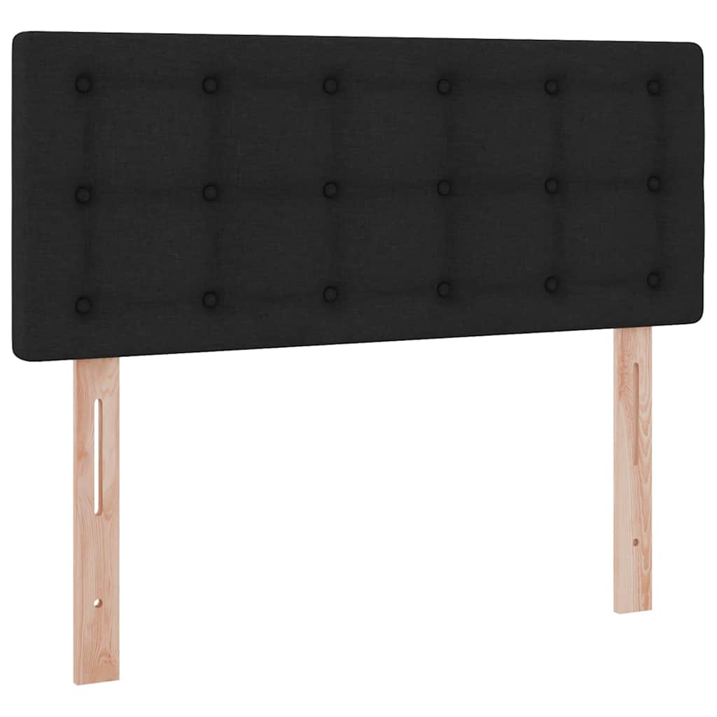 vidaXL LED Κρεβάτι αποθήκευσης με στρώμα Μαύρο 120 x 200 cm Ύφασμα