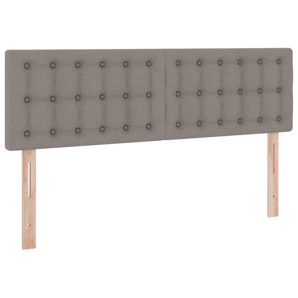 vidaXL LED Κρεβάτι αποθήκευσης με στρώμα Taupe 140 x 200 cm Ύφασμα