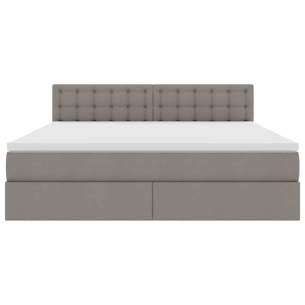 vidaXL LED Κρεβάτι αποθήκευσης με στρώμα Taupe 180 x 200 cm Ύφασμα