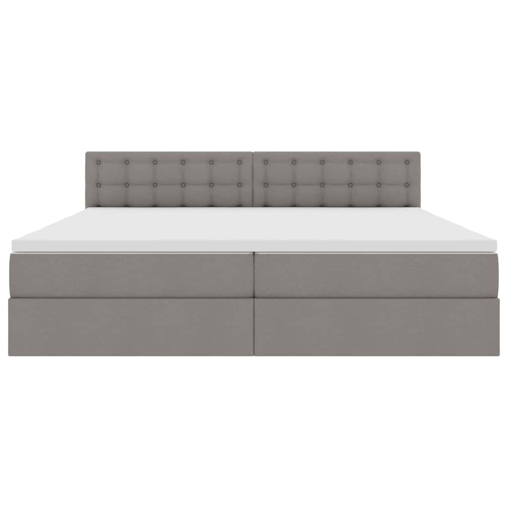 vidaXL LED Κρεβάτι αποθήκευσης με στρώμα Taupe 200 x 200 cm Ύφασμα