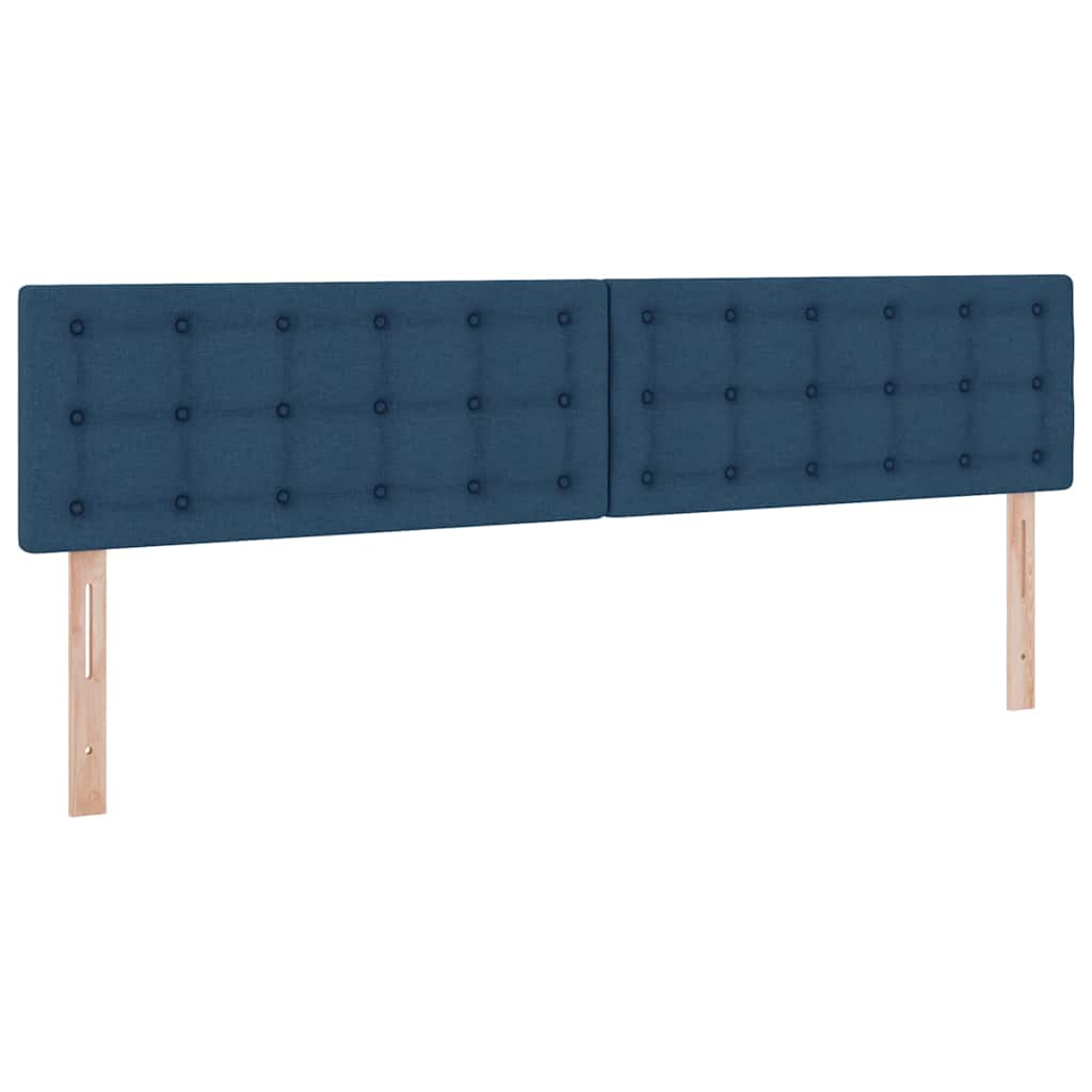 vidaXL LED Κρεβάτι αποθήκευσης με στρώμα Μπλε 200 x 200 cm Ύφασμα