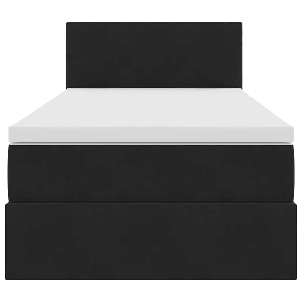 vidaXL LED Κρεβάτι αποθήκευσης με στρώμα Μαύρο 90 x 190 cm Βελούδο