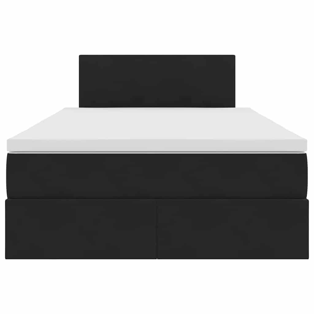vidaXL LED Κρεβάτι αποθήκευσης με στρώμα Μαύρο 120 x 200 cm Βελούδο