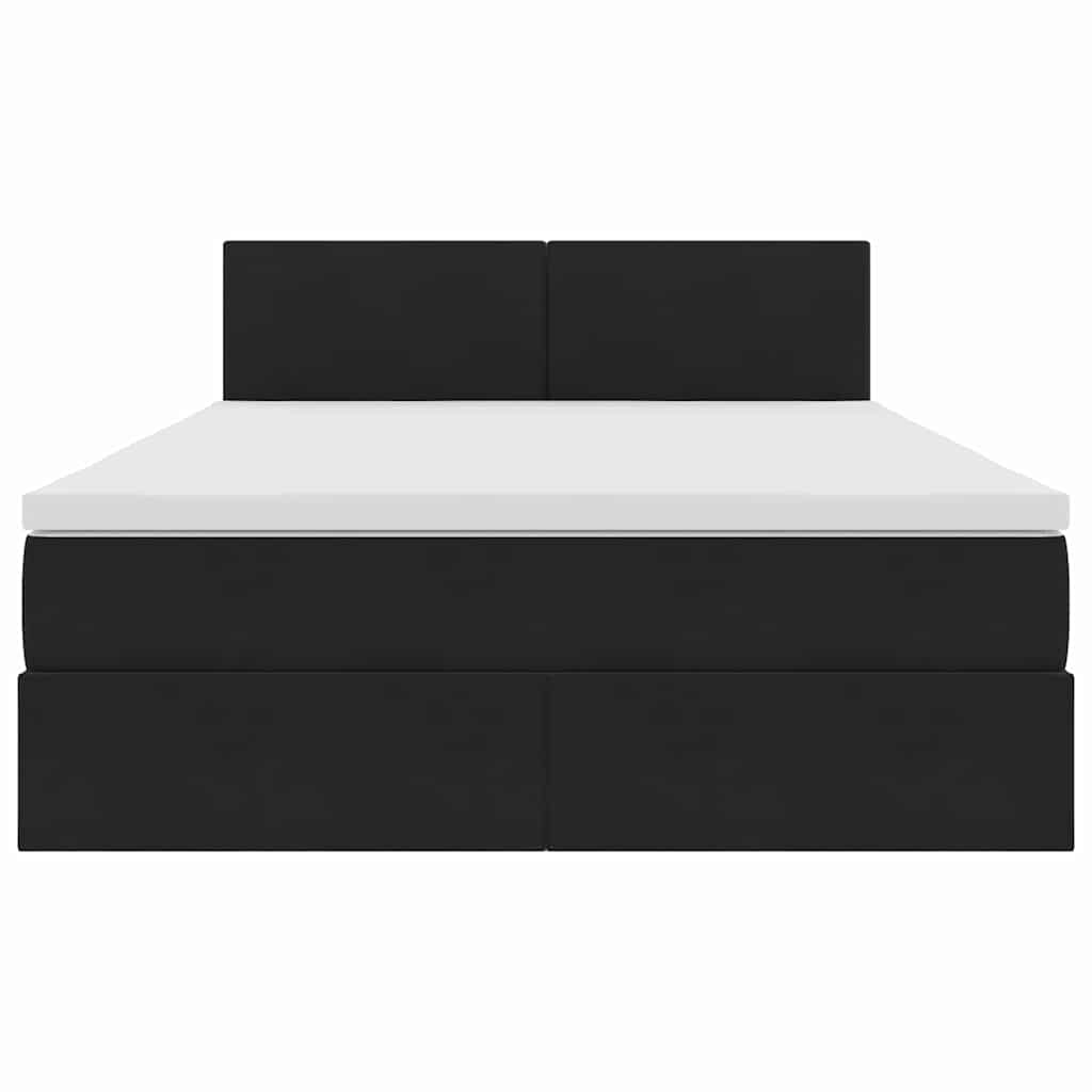 vidaXL LED Κρεβάτι αποθήκευσης με στρώμα Μαύρο 140 x 200 cm Βελούδο