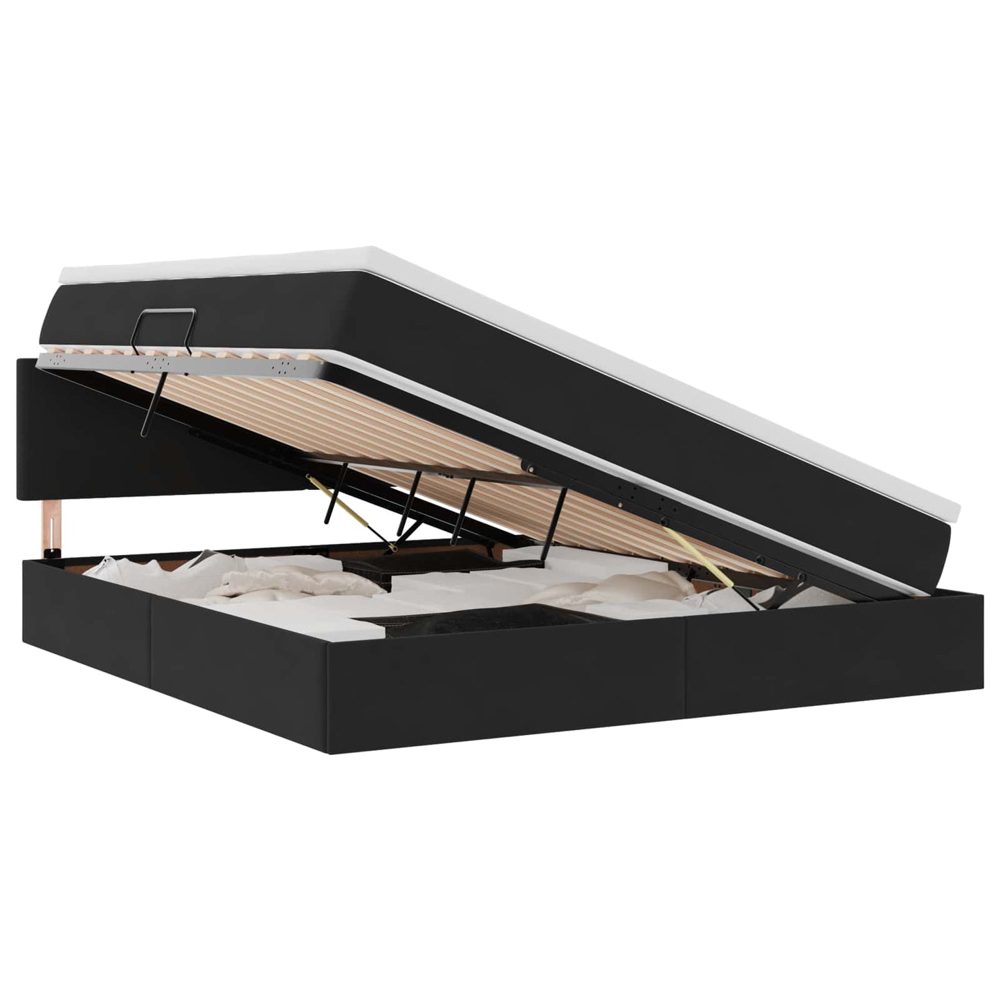vidaXL LED Κρεβάτι αποθήκευσης με στρώμα Μαύρο 160 x 200 cm Βελούδο