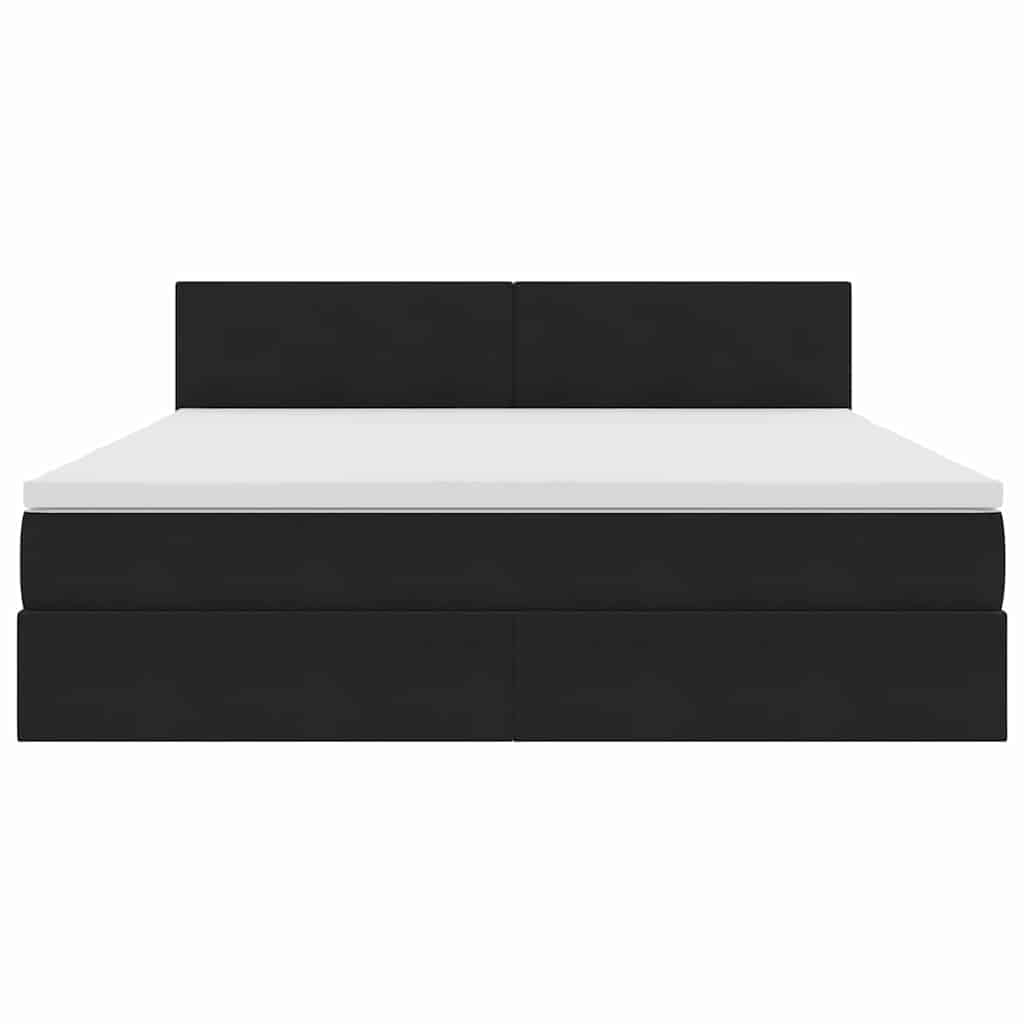 vidaXL LED Κρεβάτι αποθήκευσης με στρώμα Μαύρο 160 x 200 cm Βελούδο