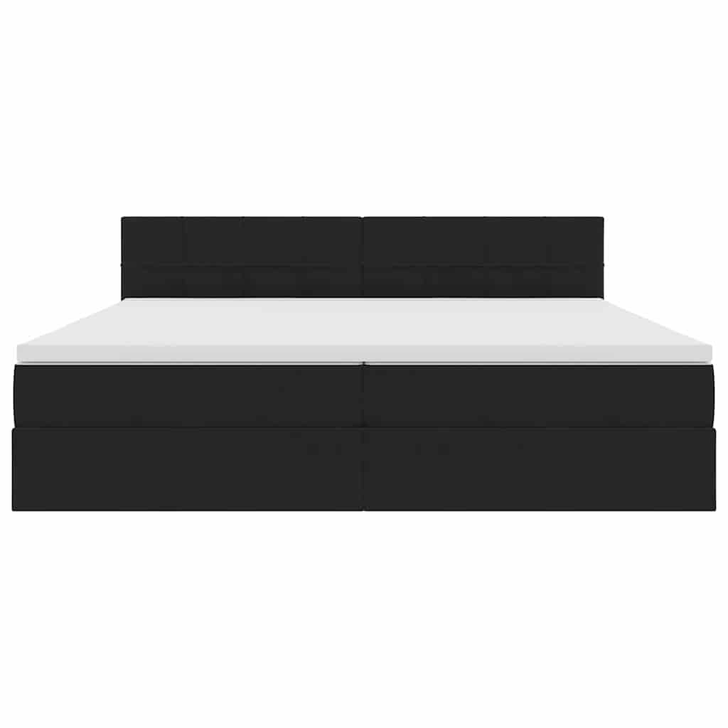 vidaXL LED Κρεβάτι αποθήκευσης με στρώμα Μαύρο 200 x 200 cm Βελούδο