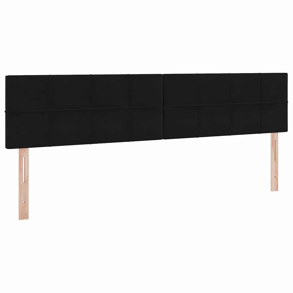 vidaXL LED Κρεβάτι αποθήκευσης με στρώμα Μαύρο 200 x 200 cm Βελούδο