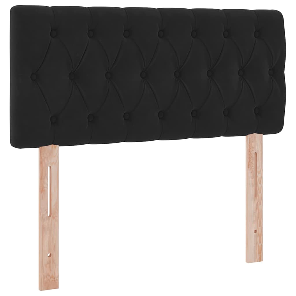vidaXL LED Κρεβάτι αποθήκευσης με στρώμα Μαύρο 100 x 200 cm Βελούδο