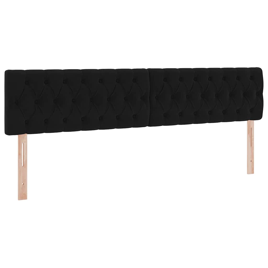 vidaXL LED Κρεβάτι αποθήκευσης με στρώμα Μαύρο 200 x 200 cm Βελούδο