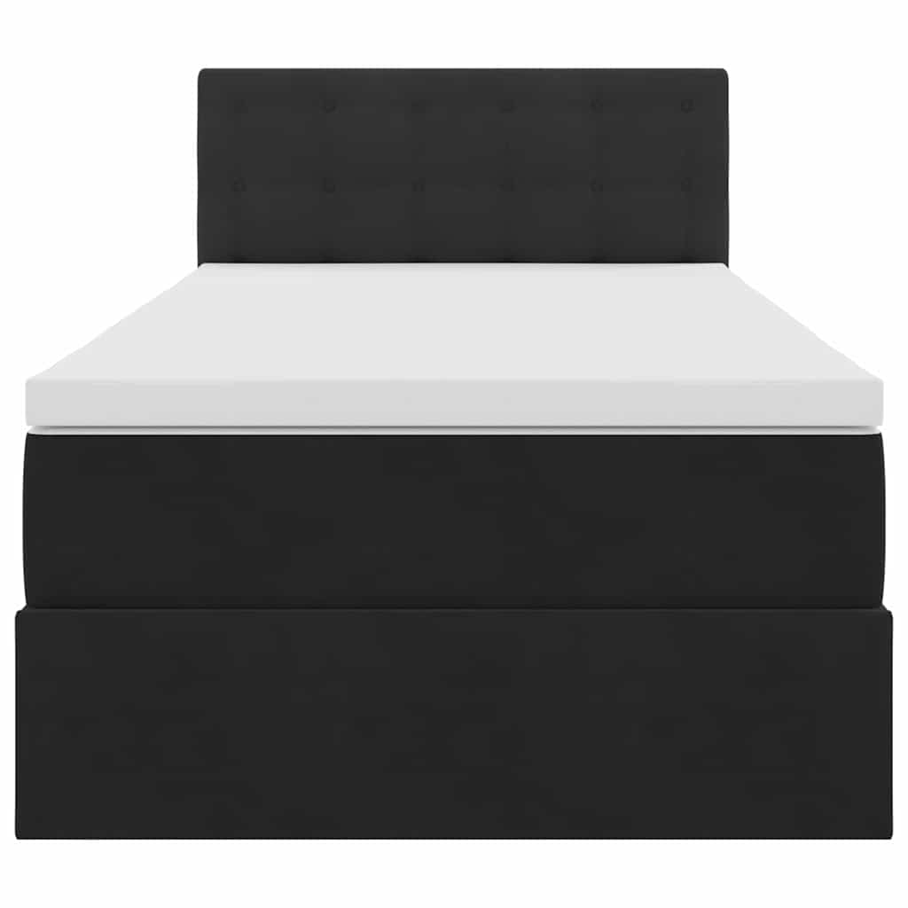 vidaXL Κρεβάτι με αποθηκευτικό χώρο και LED Μαύρο 90 x 200 cm Βελούδο