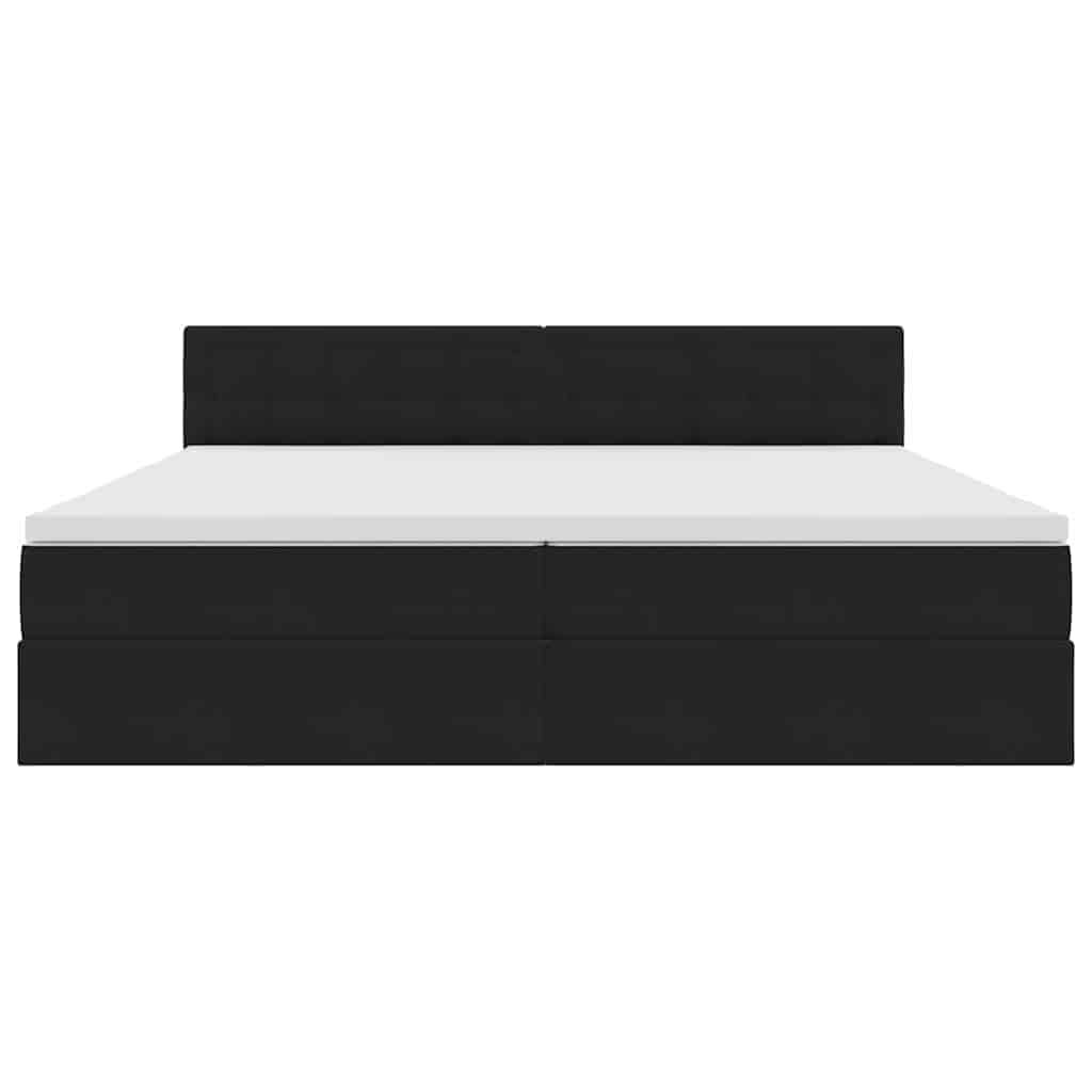 vidaXL LED Κρεβάτι αποθήκευσης με στρώμα Μαύρο 200 x 200 cm Βελούδο