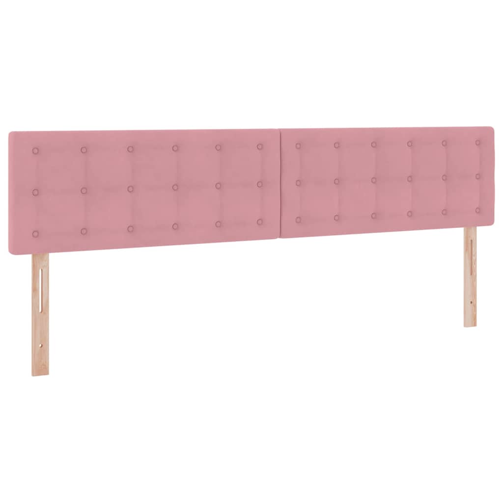 vidaXL LED Κρεβάτι αποθήκευσης με στρώμα Ροζ 200 x 200 cm Βελούδο