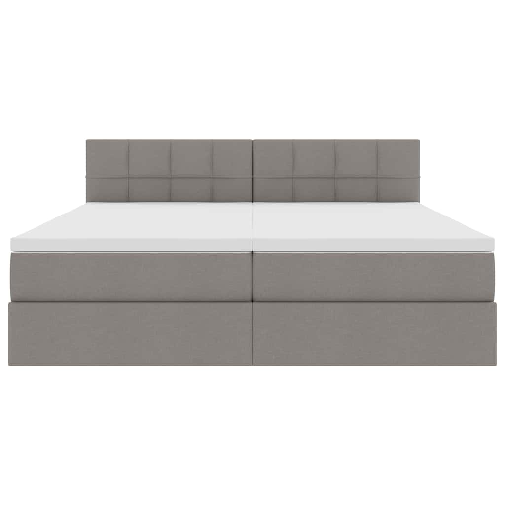 vidaXL LED Κρεβάτι αποθήκευσης με στρώμα Taupe 180 x 200 cm Ύφασμα