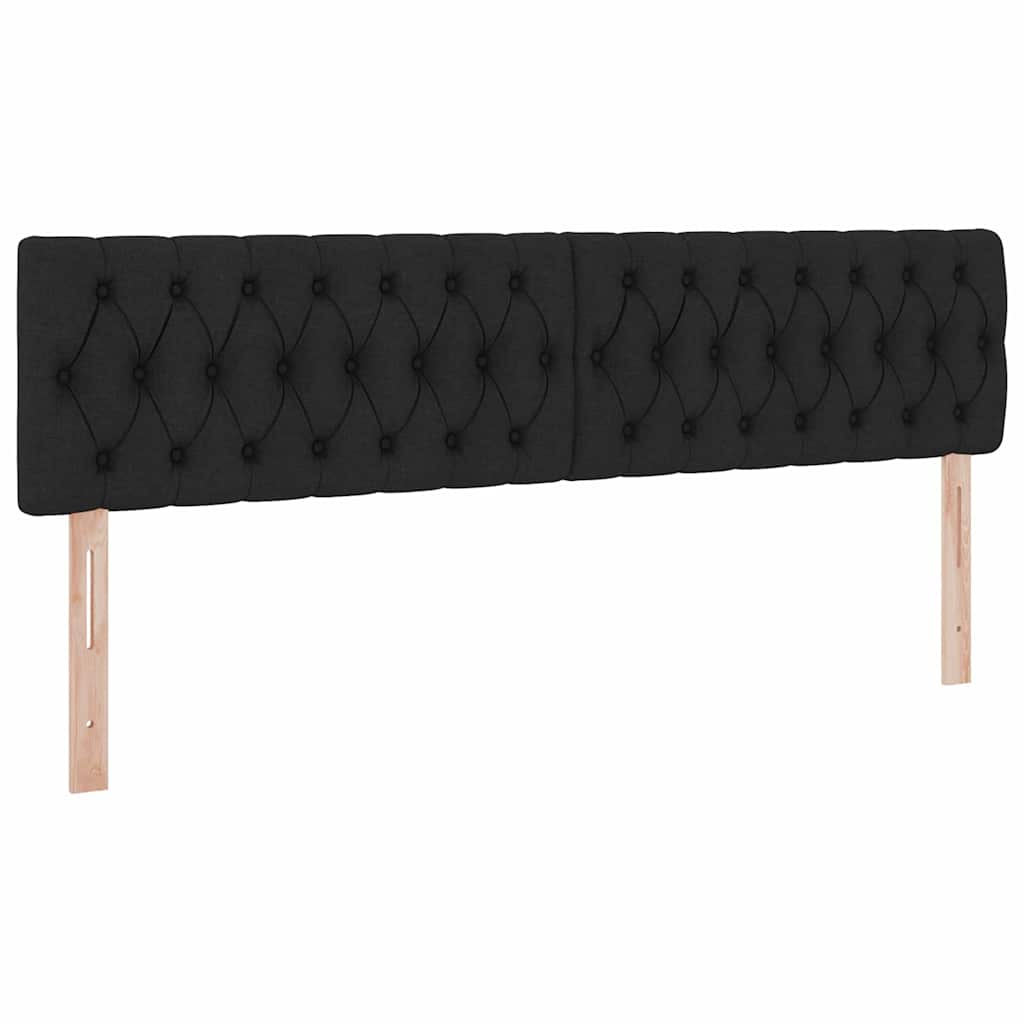 vidaXL Κρεβάτι με φώτα λωρίδας LED Μαύρο 180 x 200 cm ύφασμα