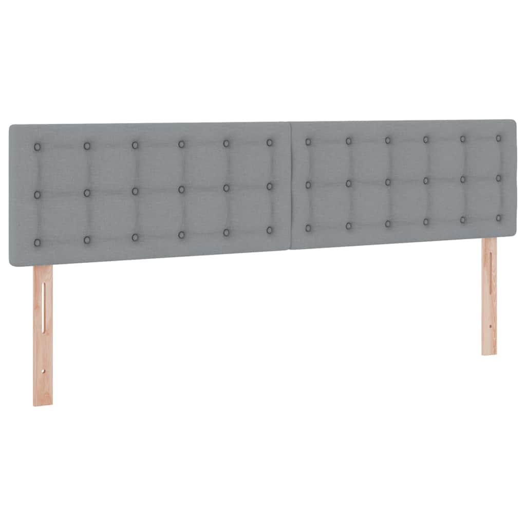 vidaXL Κρεβάτι με φώτα λωρίδας LED Ανοιχτό γκρι 200 x 200 cm ύφασμα