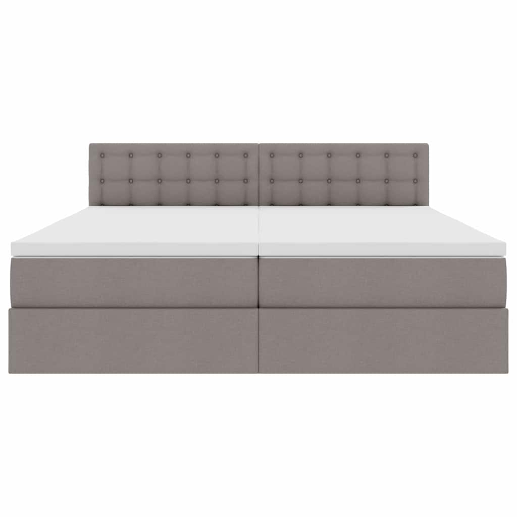 vidaXL LED Κρεβάτι αποθήκευσης με στρώμα Taupe 200 x 200 cm Ύφασμα