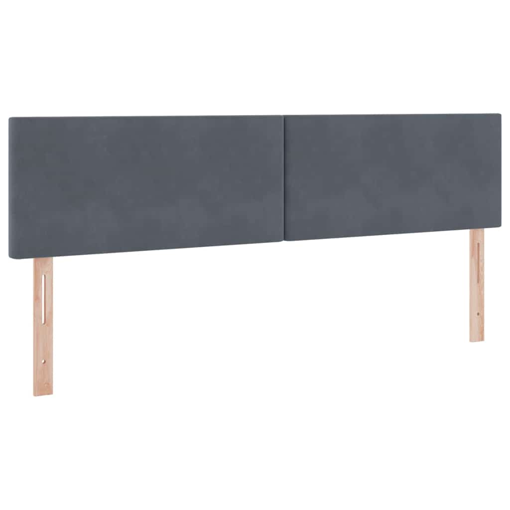 vidaXL Κρεβάτι με LED ταινίες φωτός Σκούρο Γκρι 180 x 200 cm Βελούδο