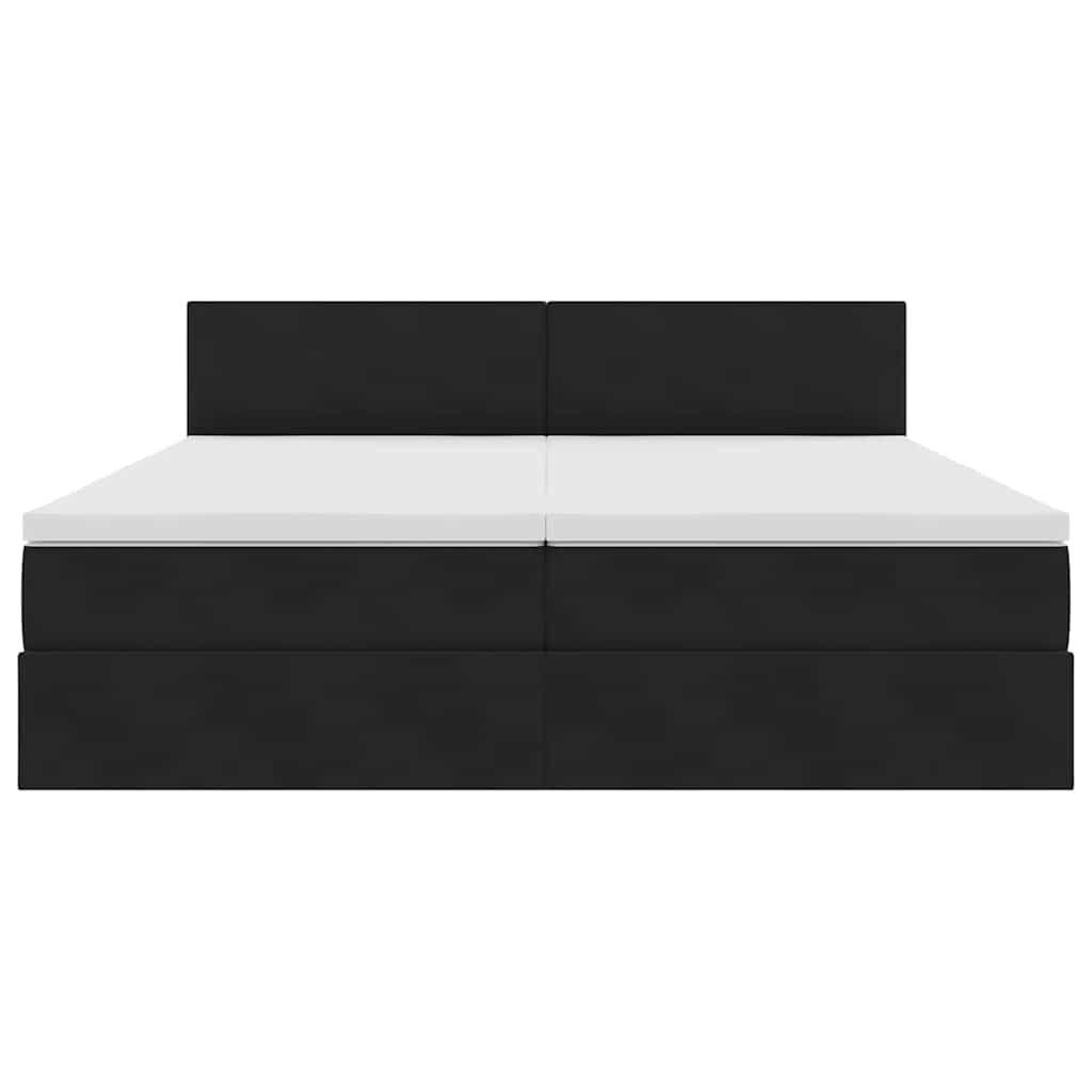 vidaXL Κρεβάτι με LED ταινίες φωτός Μαύρο 180 x 200 cm Βελούδο