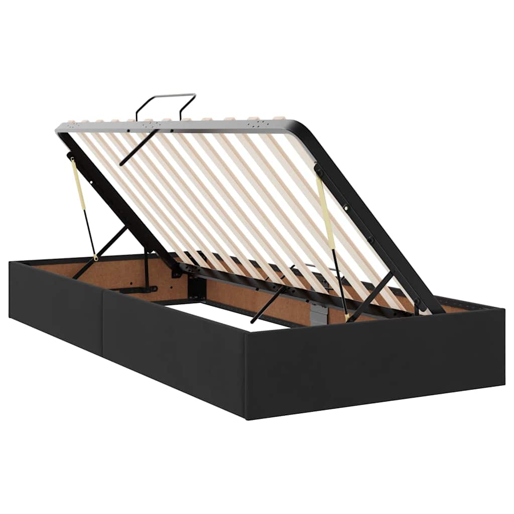vidaXL Κρεβάτι με φώτα λωρίδας LED Μαύρο 180 x 200 cm Βελούδο
