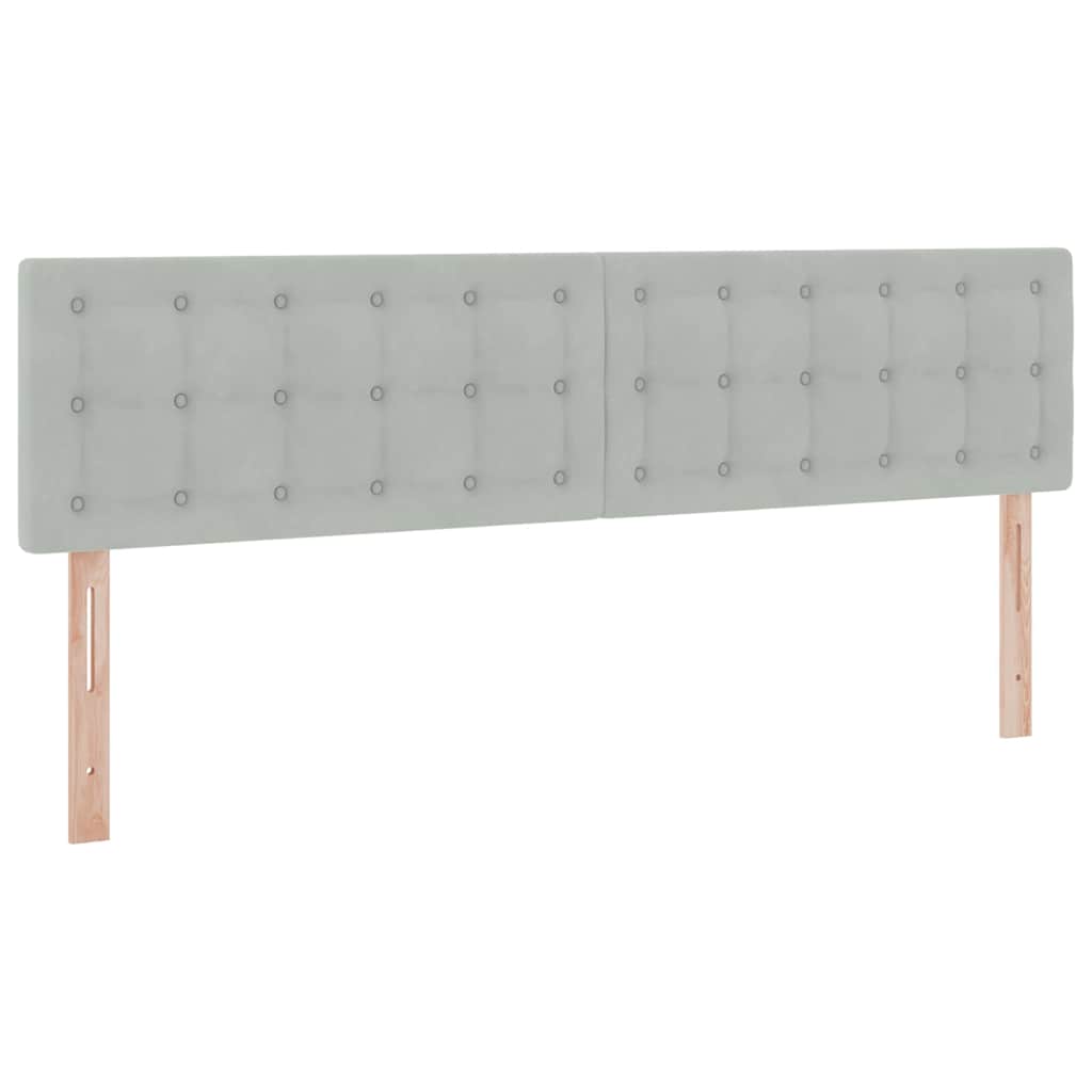 vidaXL Κρεβάτι με φώτα λωρίδας LED Ανοιχτό γκρι 180 x 200 cm Βελούδο