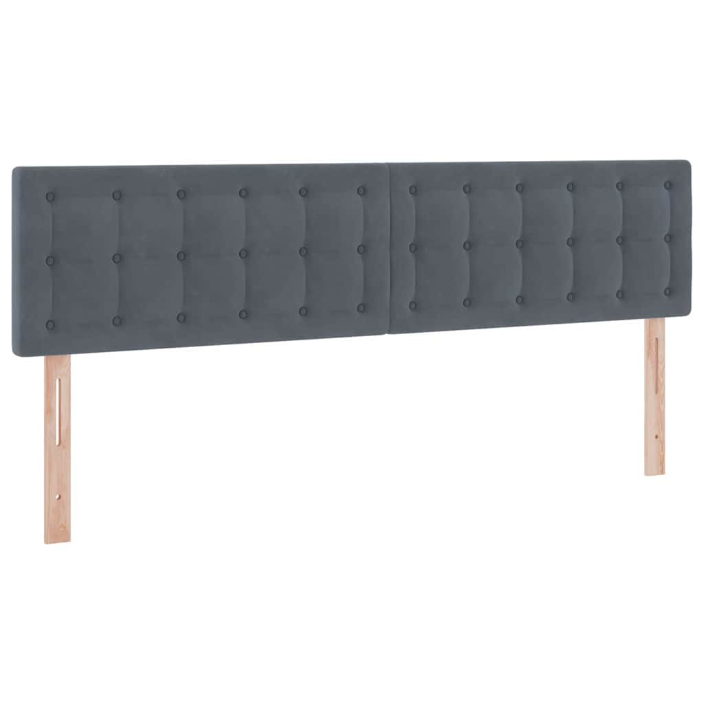 vidaXL Κρεβάτι με LED ταινίες φωτός Σκούρο Γκρι 180 x 200 cm Βελούδο