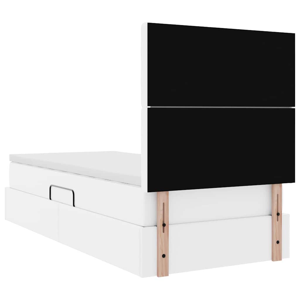 vidaXL Κρεβάτι Αποθήκης Καθαρό Λευκό 100 x 200 cm Τεχνητό Δέρμα