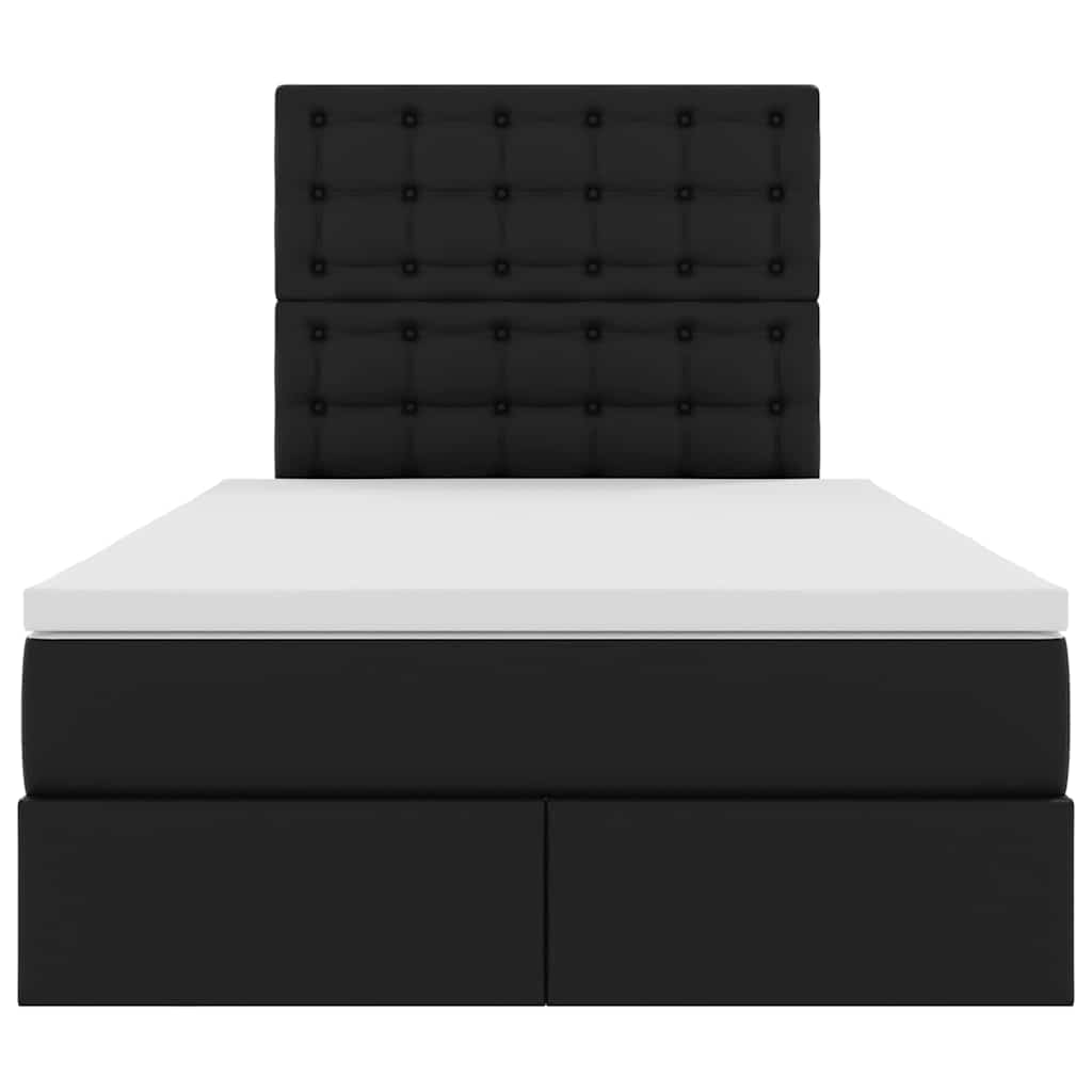 vidaXL Κρεβάτι Αποθήκης με κεφαλάρι Μαύρο 120 x 190 cm Τεχνητό Δέρμα