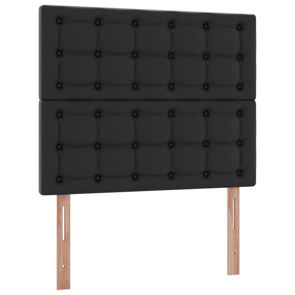 vidaXL Κρεβάτι Αποθήκης με κεφαλάρι Μαύρο 120 x 190 cm Τεχνητό Δέρμα