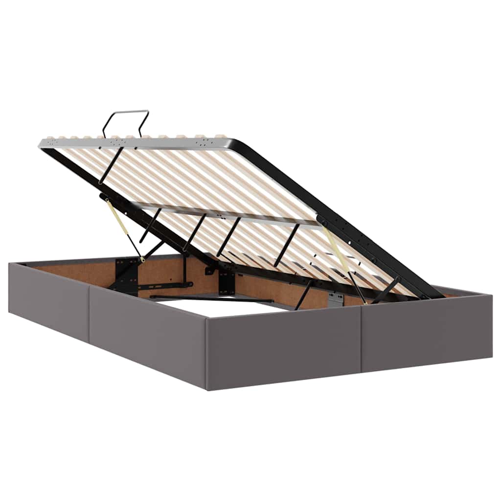 vidaXL Κρεβάτι Αποθήκης με κεφαλάρι Γκρι 120 x 200 cm Τεχνητό Δέρμα