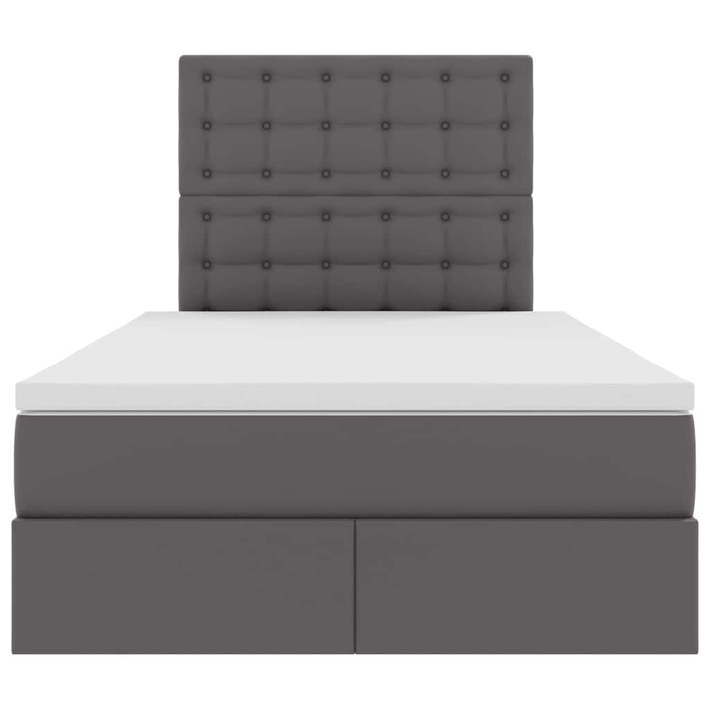 vidaXL Κρεβάτι Αποθήκης με κεφαλάρι Γκρι 120 x 200 cm Τεχνητό Δέρμα